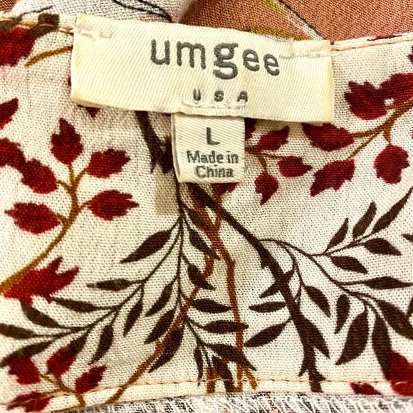 Umgee Floral Bell Sleeves Babydoll Boho Tunic Dress - Picture 6 of 7